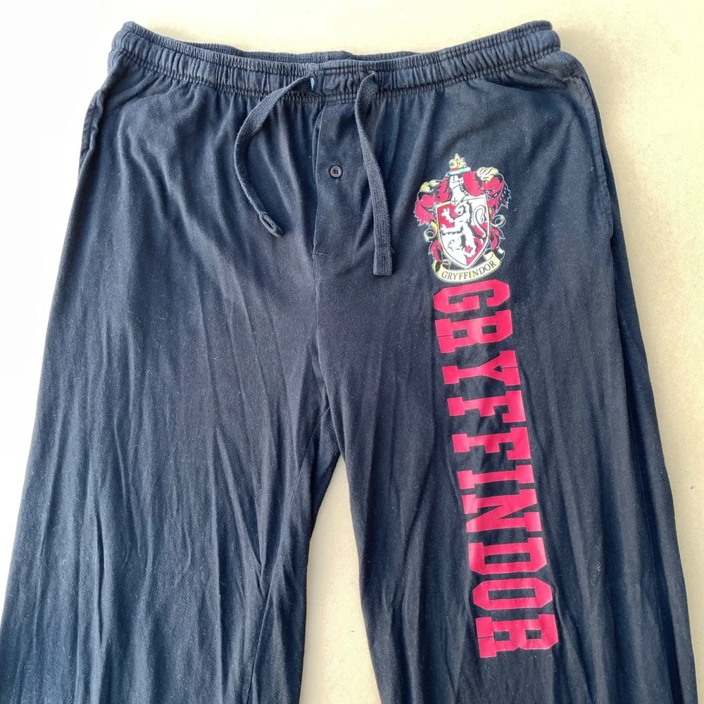Harry Potter Pajama Pants Mens XL Black Sleepwear Gryffindor House Lounge Bottom